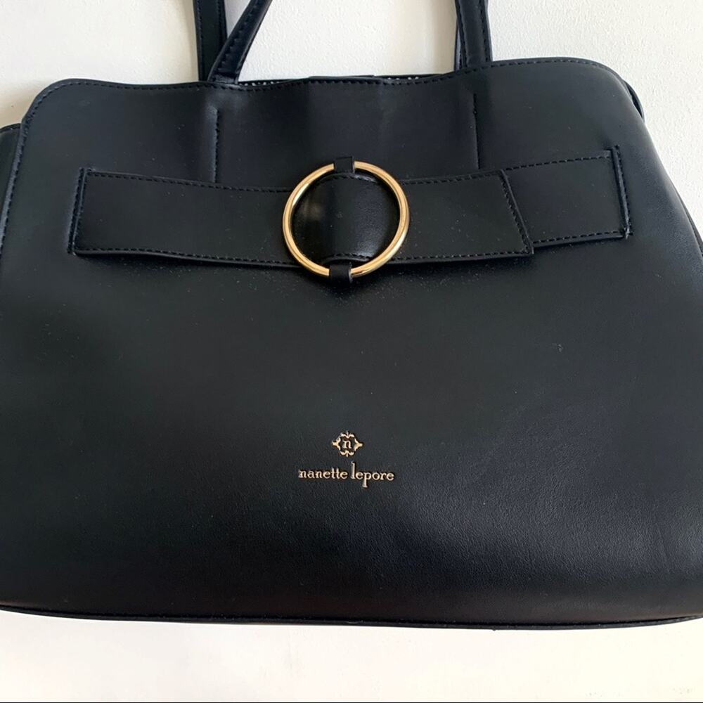 Nanette Lepore Purse Handbag McKenna Black Shouter Tote Handbag Bag - Picture 11 of 13